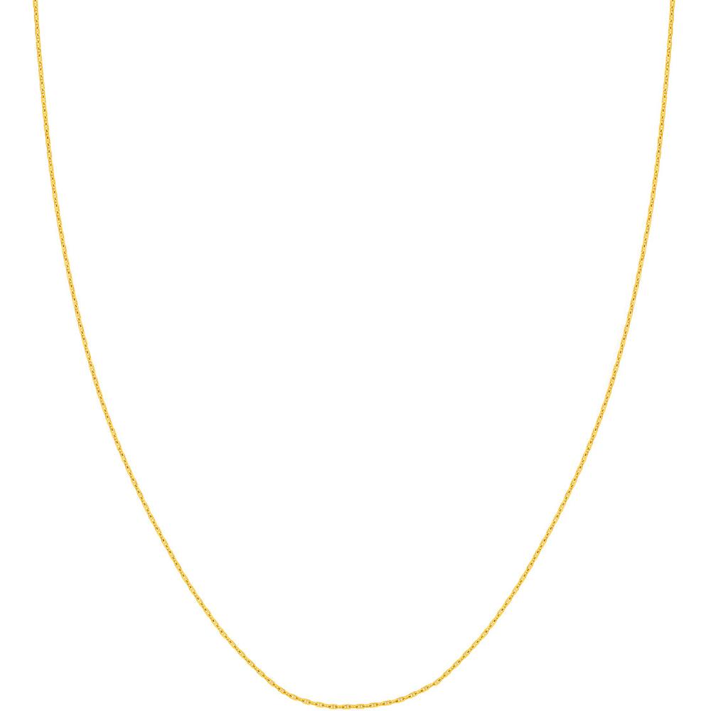Olas d'Oro - 14K Yellow Gold 18" Diamond-Cut Anchor Chain Necklace with Adjustable 2" Extension - 1.67 Grams Total Weight
