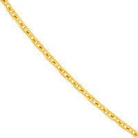 Olas d'Oro - 14K Yellow Gold 18" Diamond-Cut Anchor Chain Necklace with Adjustable 2" Extension - 1.67 Grams Total Weight