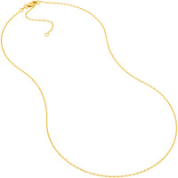 Olas d'Oro - 14K Yellow Gold 18" Diamond-Cut Anchor Chain Necklace with Adjustable 2" Extension - 1.67 Grams Total Weight