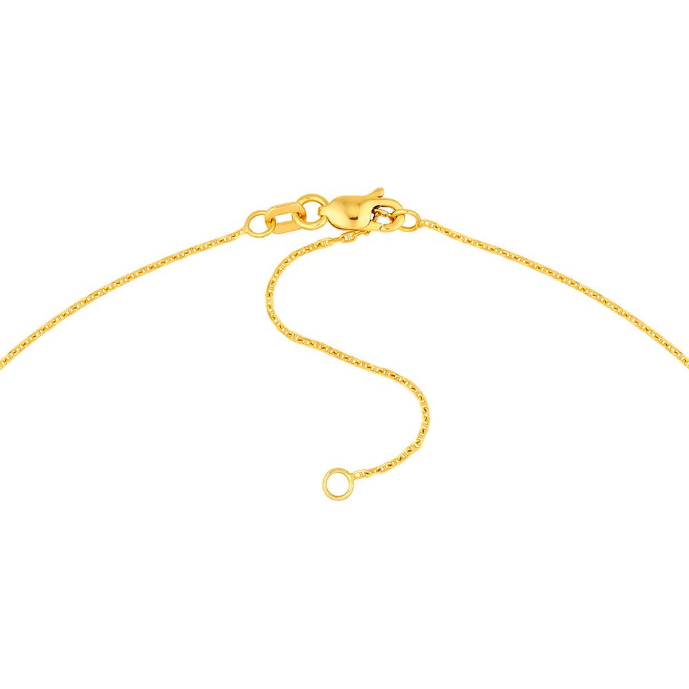 Olas d'Oro - 14K Yellow Gold 18" Diamond-Cut Anchor Chain Necklace with Adjustable 2" Extension - 1.67 Grams Total Weight