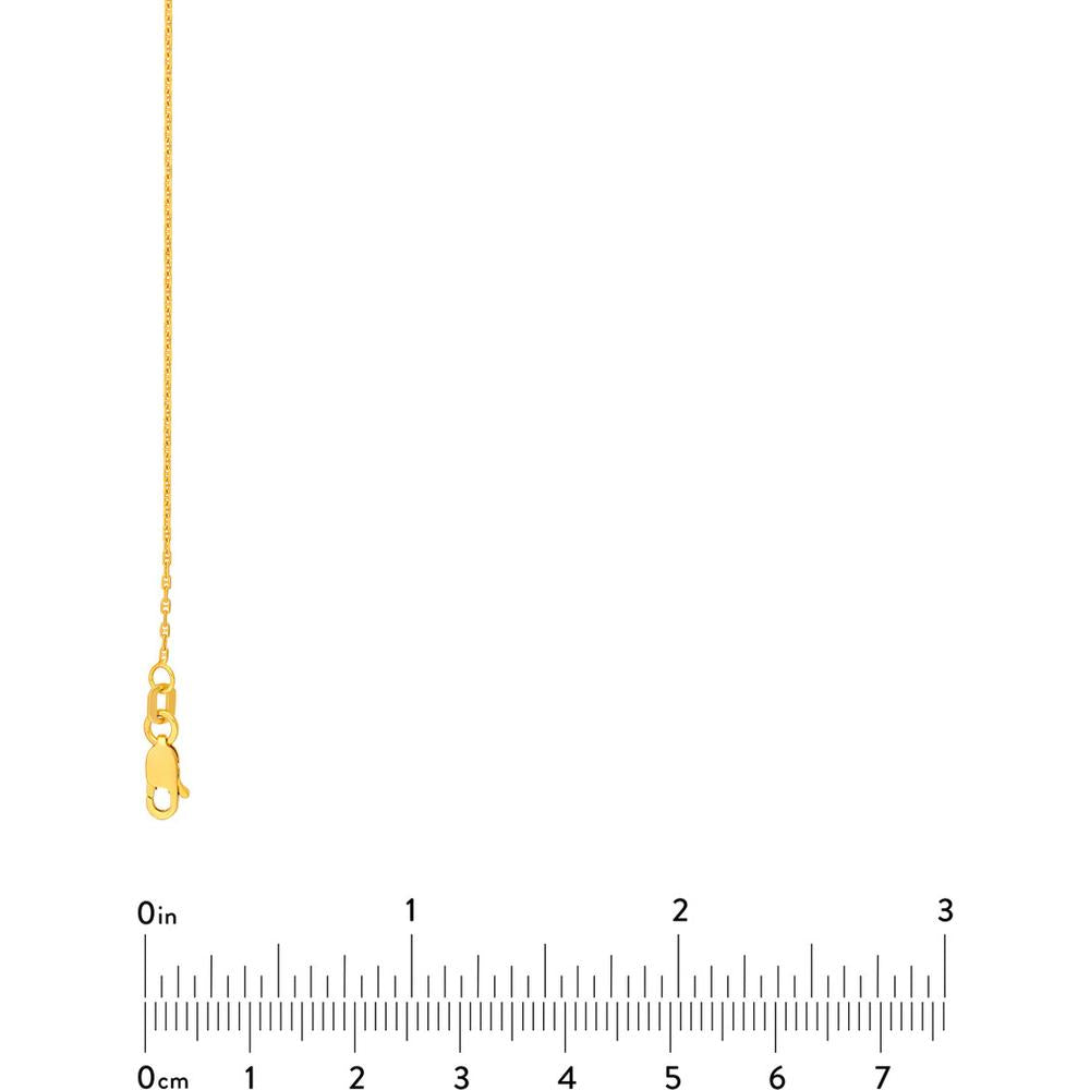 Olas d'Oro - 14K Yellow Gold 18" Diamond-Cut Anchor Chain Necklace with Adjustable 2" Extension - 1.67 Grams Total Weight