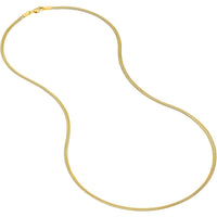 Olas d'Oro - 14K Yellow Gold 18" Diamond-Cut Oval Snake Chain Necklace - 2.15mm Width