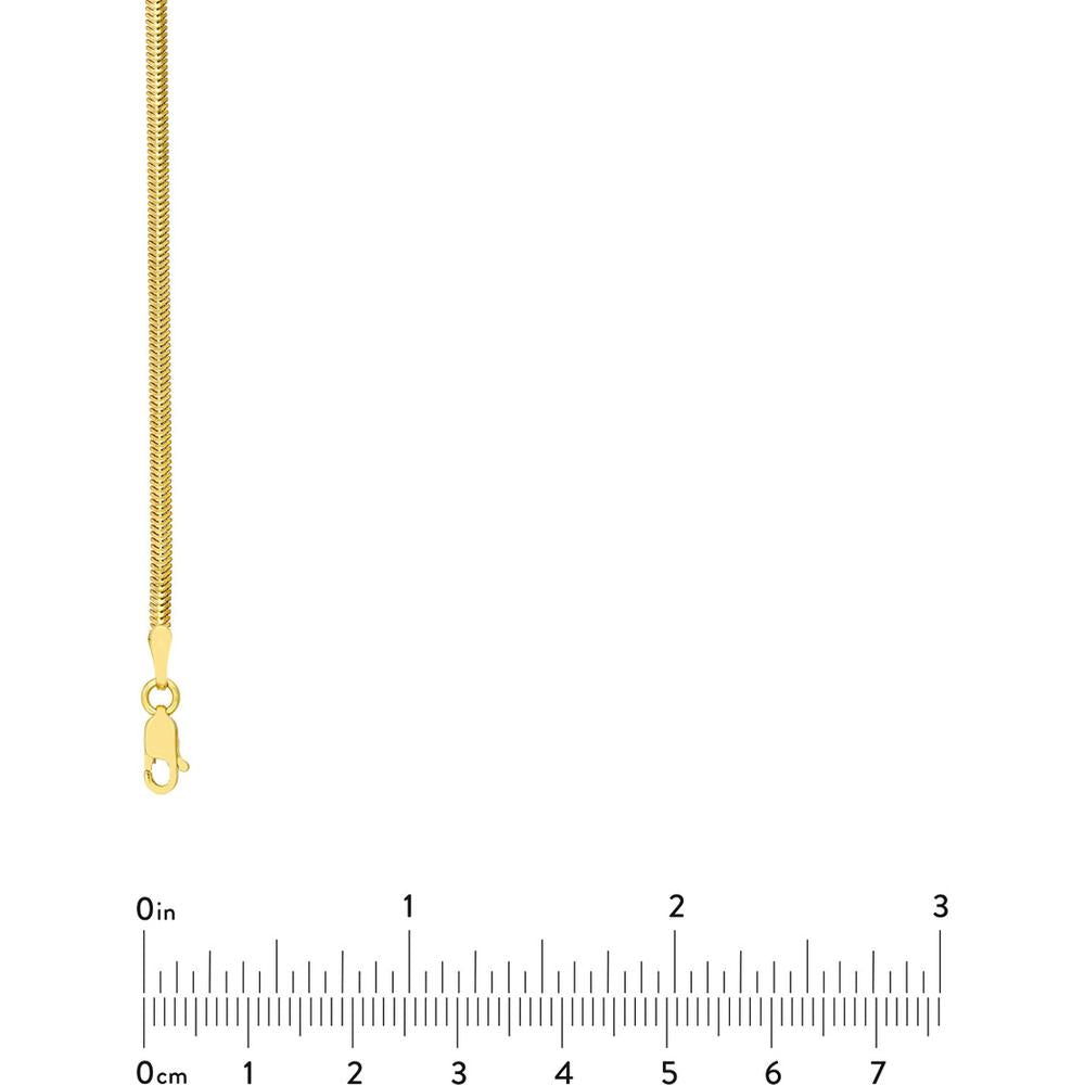 Olas d'Oro - 14K Yellow Gold 18" Diamond-Cut Oval Snake Chain Necklace - 2.15mm Width