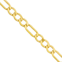Olas d'Oro - 14K Yellow Gold 18" Hollow Diamond-Cut Figaro Chain Necklace - 4.14 Grams Weight