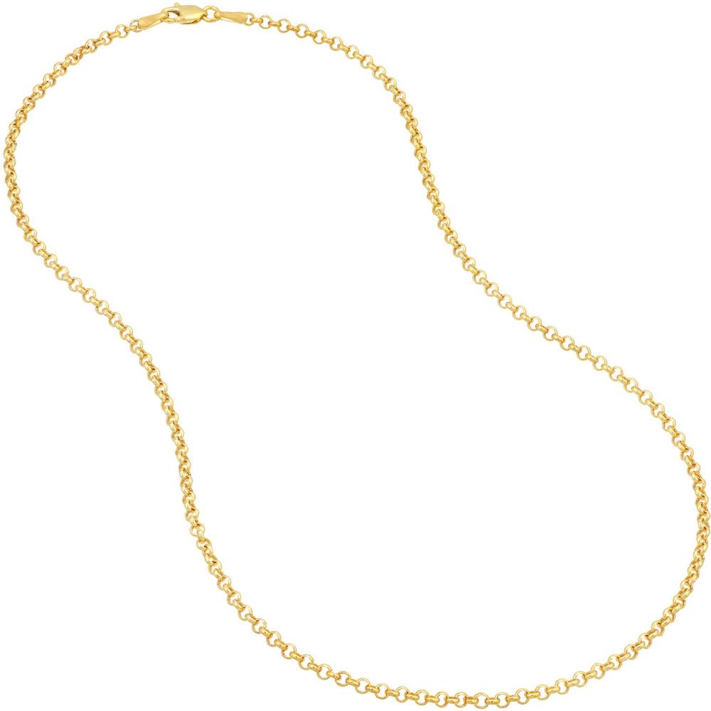 Olas d'Oro - 14K Yellow Gold 18" Hollow Rolo Chain Necklace - 3 grams