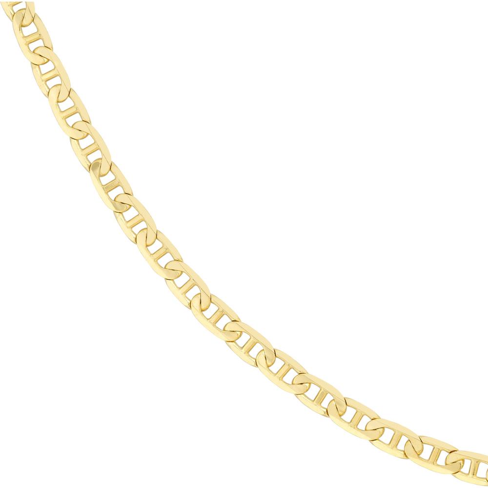Olas d'Oro - 14K Yellow Gold 18" Mariner Chain Necklace - 4.4mm Width with Lobster Lock