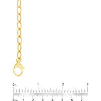 Olas d'Oro - 14K Yellow Gold 18" Oval Link Chain with Diamond Pear Lock Clasp - 0.02 Carat Total Diamond Weight