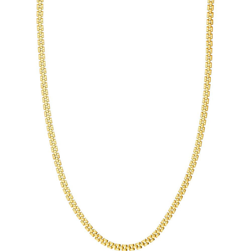Olas d'Oro - 14K Yellow Gold 18" Polished 2+1 Square Link Chain Necklace - 14.8 Grams Weight