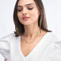 Olas d'Oro - 14K Yellow Gold 18" Polished 2+1 Square Link Chain Necklace - 14.8 Grams Weight