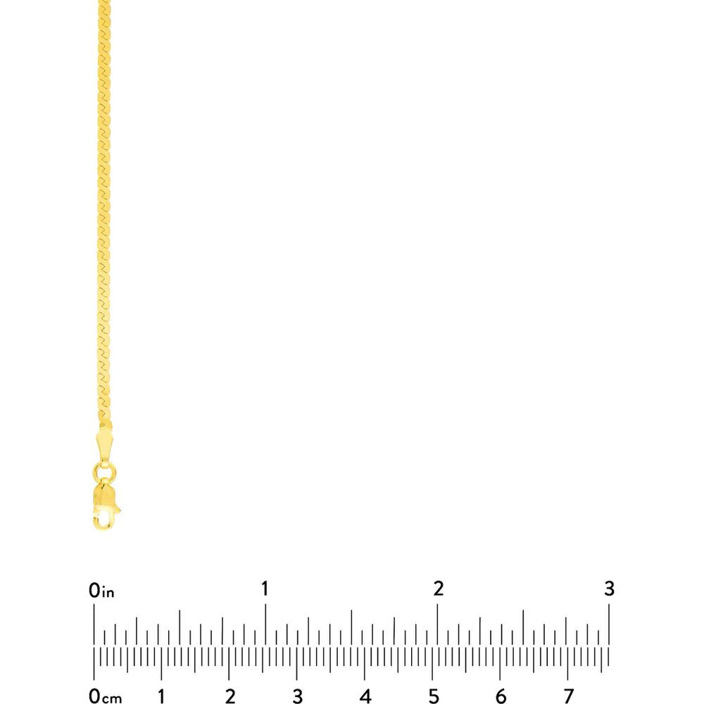 Olas d'Oro - 14K Yellow Gold 18" Serpentine Chain Necklace with Lobster Lock - 5.77 Grams