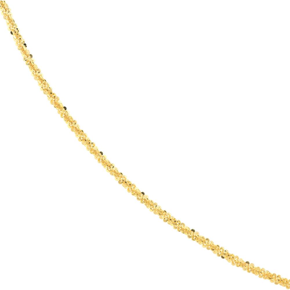 Olas d'Oro - 14K Yellow Gold 18" Sparkle Chain Necklace with Lobster Clasp - 1.99 Grams Total Weight