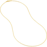 Olas d'Oro - 14K Yellow Gold 18" Sparkle Chain Necklace with Lobster Clasp - 1.99 Grams Total Weight