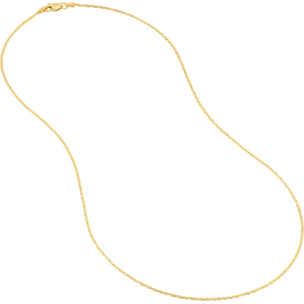 Olas d'Oro - 14K Yellow Gold 18" Sparkle Chain Necklace with Lobster Clasp - 1.99 Grams Total Weight