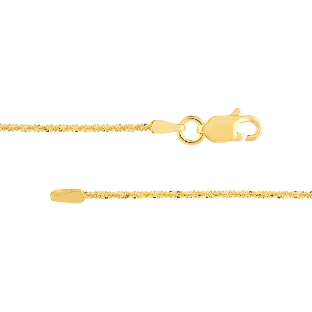 Olas d'Oro - 14K Yellow Gold 18" Sparkle Chain Necklace with Lobster Clasp - 1.99 Grams Total Weight