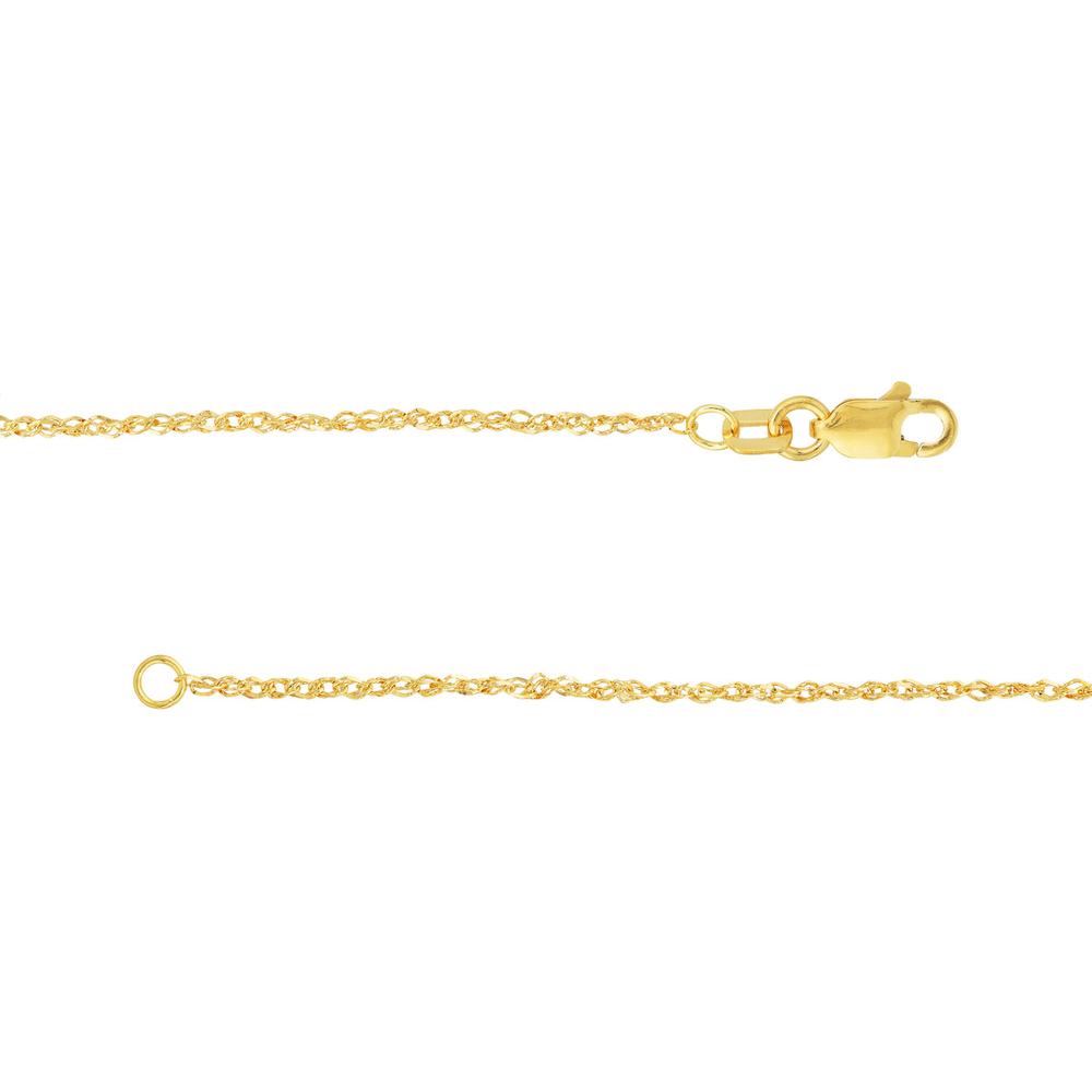 Olas d'Oro - 14K Yellow Gold 18" Sparkle Singapore Chain with Lobster Clasp - 1.7 Grams