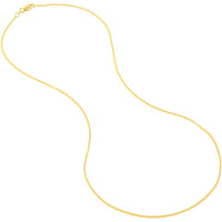 Olas d'Oro - 14K Yellow Gold 18" Square Wheat Chain Necklace with Diamond-Cut Finish 0.85mm Width