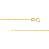Olas d'Oro - 14K Yellow Gold 18" Square Wheat Chain Necklace with Spring Ring - 0.85mm Thickness