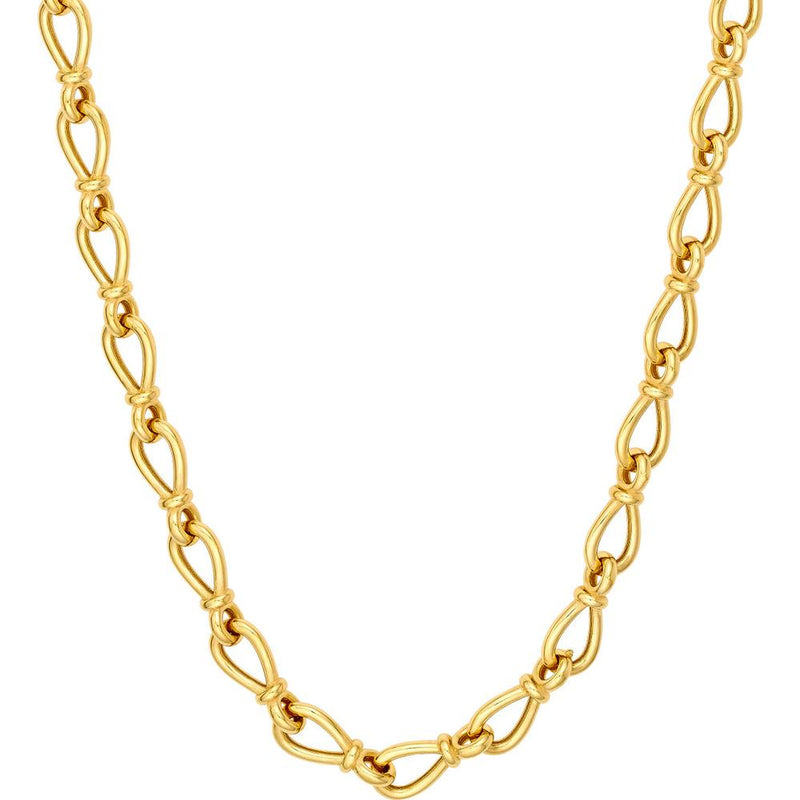 Olas d'Oro - 14K Yellow Gold 18" Teardrop Link Chain Necklace - 14.42 grams