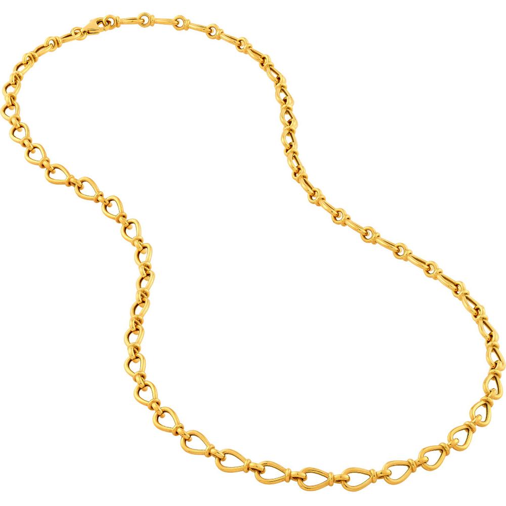 Olas d'Oro - 14K Yellow Gold 18" Teardrop Link Chain Necklace - 14.42 grams