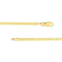 Olas d'Oro - 14K Yellow Gold 2.0mm Serpentine Chain Bracelet with Lobster Lock - 7.50" Length