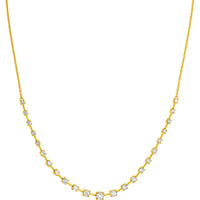 Olas d'Oro - 14K Yellow Gold 2-1/2 Carat Total Diamond Ascending Stone Necklace