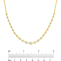 Olas d'Oro - 14K Yellow Gold 2-1/2 Carat Total Diamond Ascending Stone Necklace