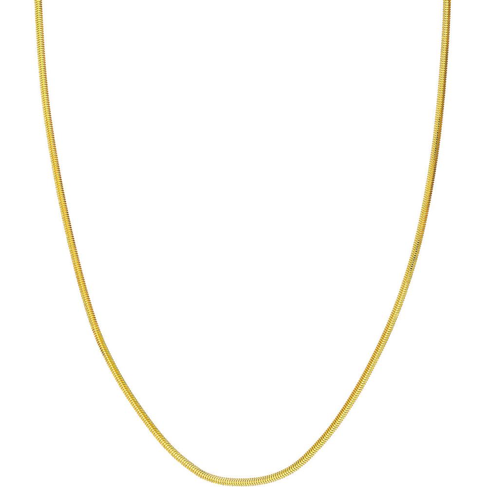 Olas d'Oro - 14K Yellow Gold 2.15mm Diamond-Cut Oval Snake Chain Bracelet - 7.25" Length