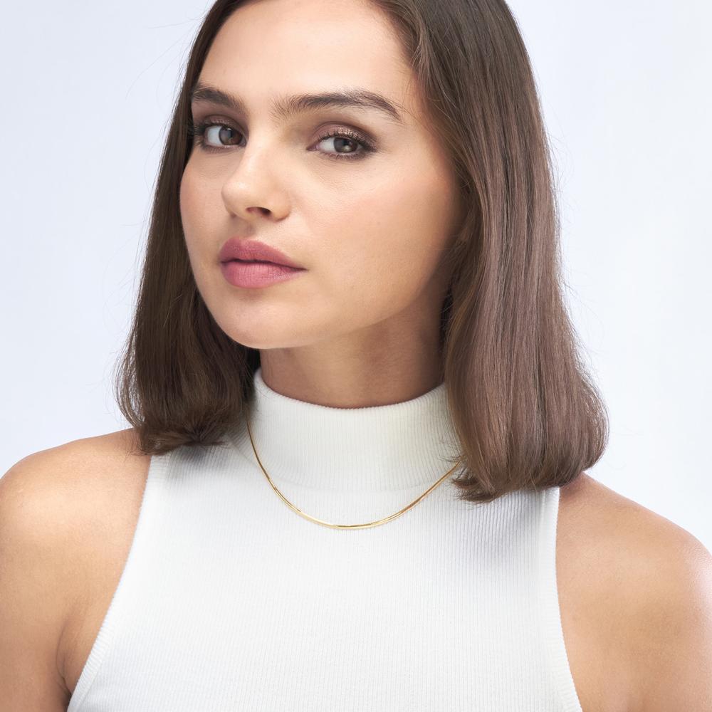 Olas d'Oro - 14K Yellow Gold 2.15mm Diamond-Cut Oval Snake Chain Bracelet - 7.25" Length