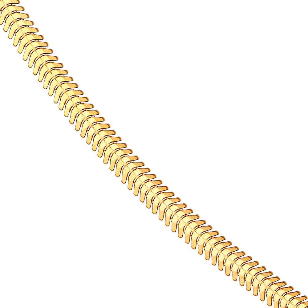 Olas d'Oro - 14K Yellow Gold 2.15mm Diamond-Cut Oval Snake Chain Bracelet - 7.25" Length