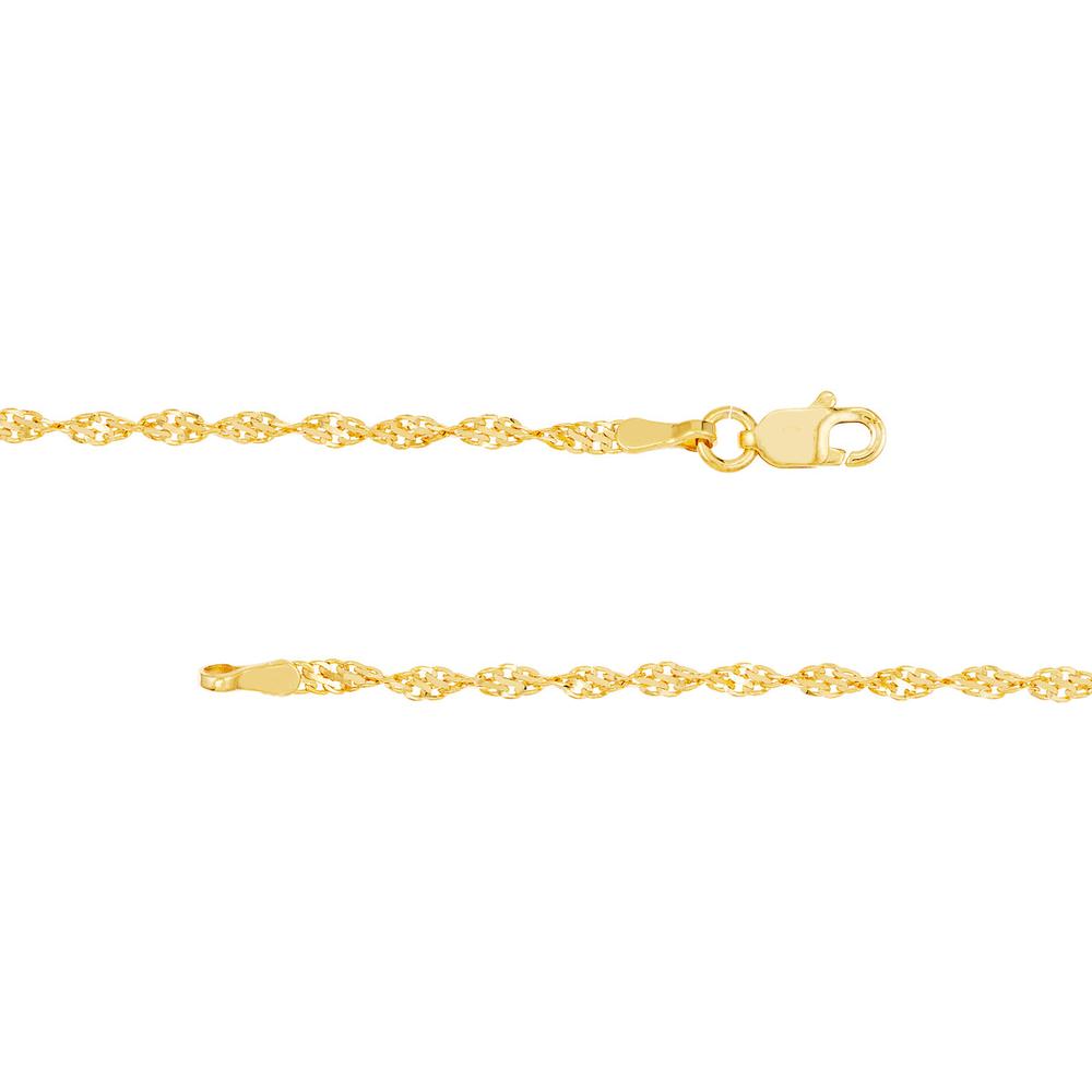 Olas d'Oro - 14K Yellow Gold 2.1mm Dorica Chain Necklace with Lobster Clasp - 18" Length