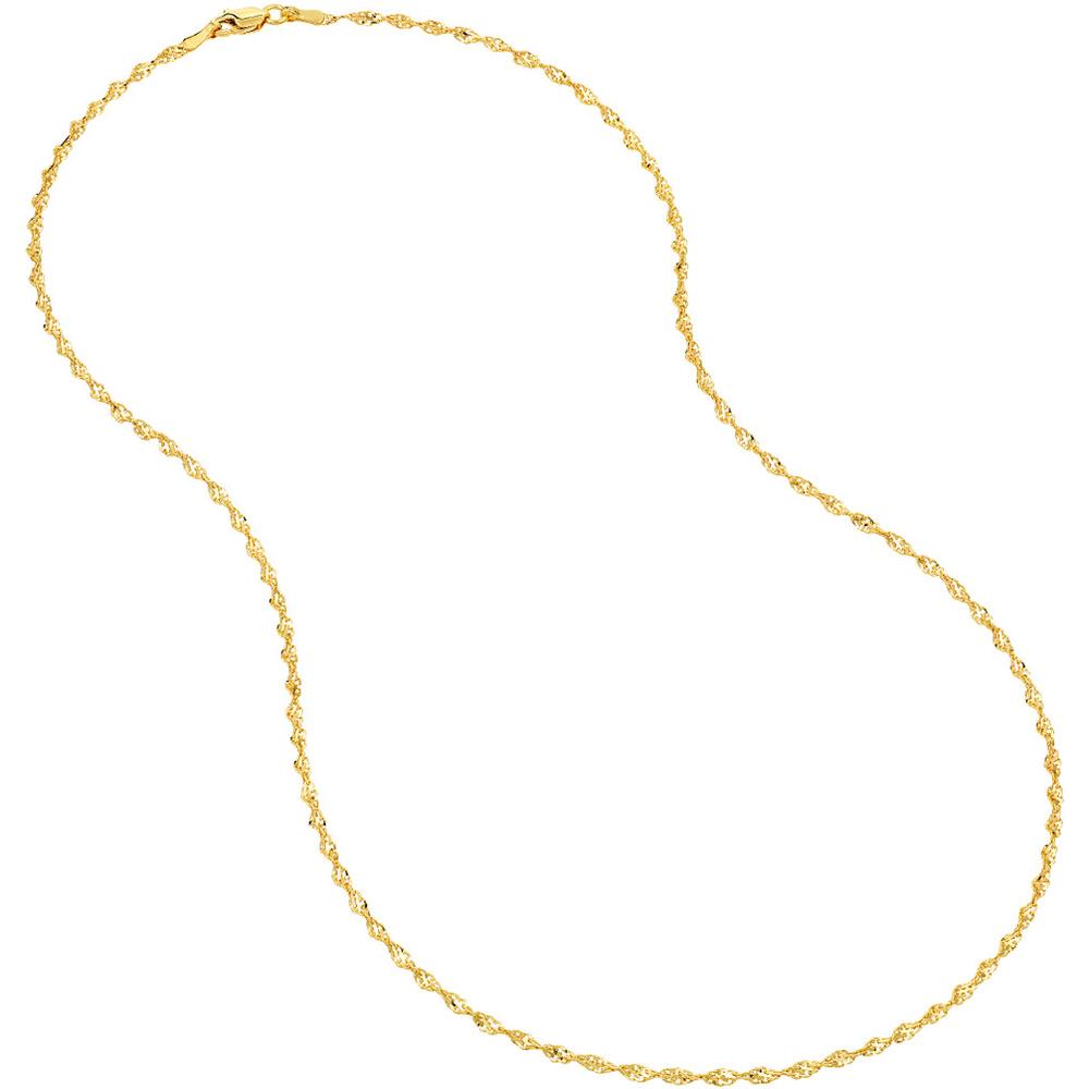 Olas d'Oro - 14K Yellow Gold 2.1mm Dorica Chain Necklace with Lobster Lock - 16"