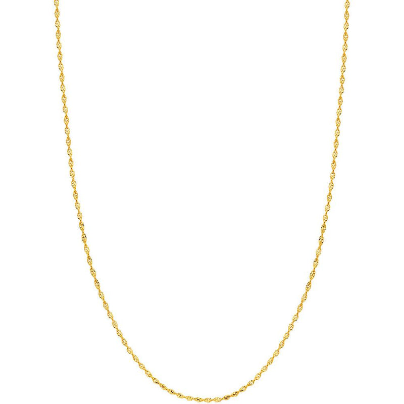 Olas d'Oro - 14K Yellow Gold 2.1mm Dorica Link Chain Necklace with Lobster Lock - 20"