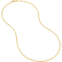 Olas d'Oro - 14K Yellow Gold 2.1mm Dorica Link Chain Necklace with Lobster Lock - 20"