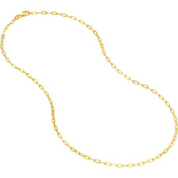 Olas d'Oro - 14K Yellow Gold 2.1mm Paper Clip Chain Necklace - 18"