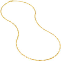 Olas d'Oro - 14K Yellow Gold 2.25mm Hollow Curb Chain Necklace - 18" Length