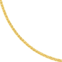 Olas d'Oro - 14K Yellow Gold 2.25mm Square Wheat Chain Necklace with Lobster Clasp - 20" Length