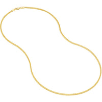 Olas d'Oro - 14K Yellow Gold 2.25mm Square Wheat Chain Necklace with Lobster Clasp - 20" Length