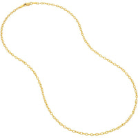 Olas d'Oro - 14K Yellow Gold 2.30mm Designer Rolo Chain Necklace with Lobster Lock - 18 Inches