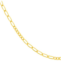 Olas d'Oro - 14K Yellow Gold 2.35mm 6+6 Figaro Chain Bracelet - 7" Length