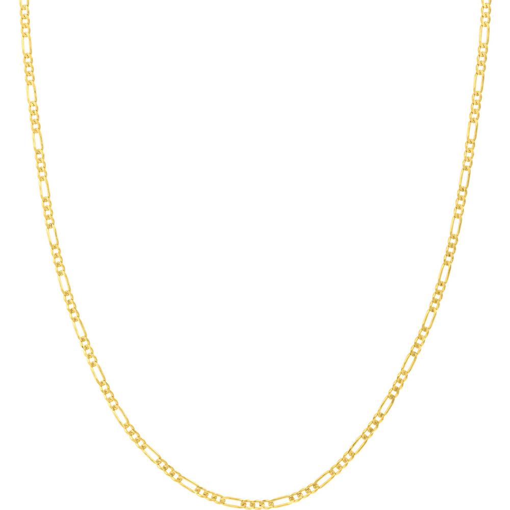 Olas d'Oro - 14K Yellow Gold 2.35mm Concave Figaro Chain Necklace - 18" Length