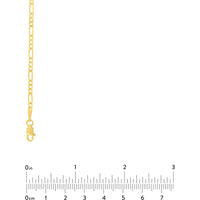 Olas d'Oro - 14K Yellow Gold 2.35mm Concave Figaro Chain Necklace - 18" Length