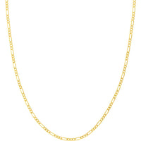 Olas d'Oro - 14K Yellow Gold 2.35mm Concave Figaro Chain Necklace - 24" - 5.9 Grams