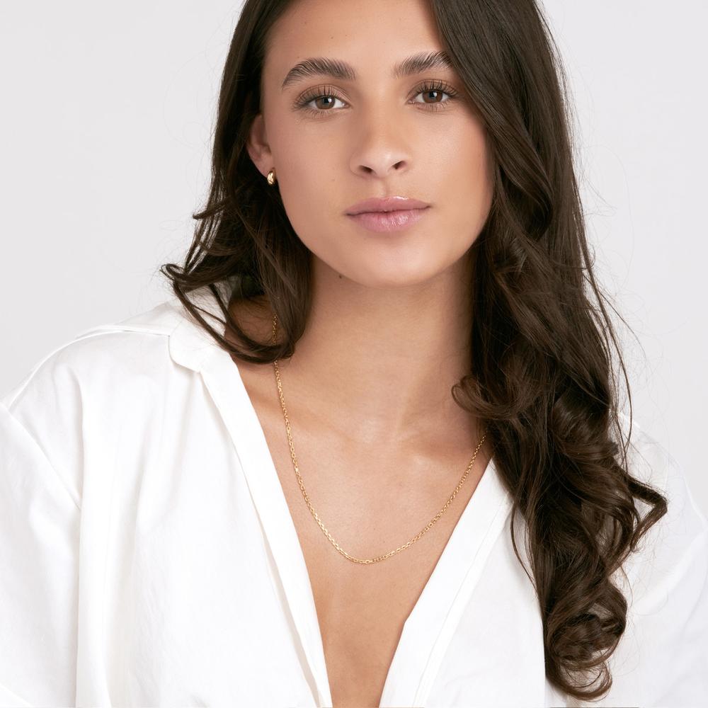 Olas d'Oro - 14K Yellow Gold 2.3mm Diamond-Cut Cable Chain Necklace - 30" with Lobster Lock