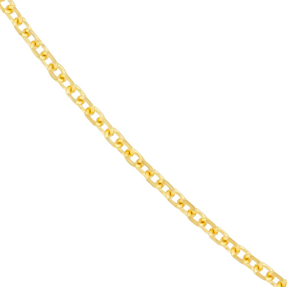 Olas d'Oro - 14K Yellow Gold 2.3mm Diamond-Cut Cable Chain Necklace - 30" with Lobster Lock