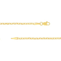 Olas d'Oro - 14K Yellow Gold 2.3mm Diamond-Cut Cable Chain Necklace - 30" with Lobster Lock