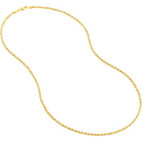 Olas d'Oro - 14K Yellow Gold 2.3mm Light Rope Chain with Lobster Lock - 30" Necklace