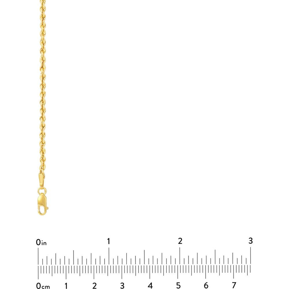 Olas d'Oro - 14K Yellow Gold 2.3mm Light Rope Chain with Lobster Lock - 30" Necklace