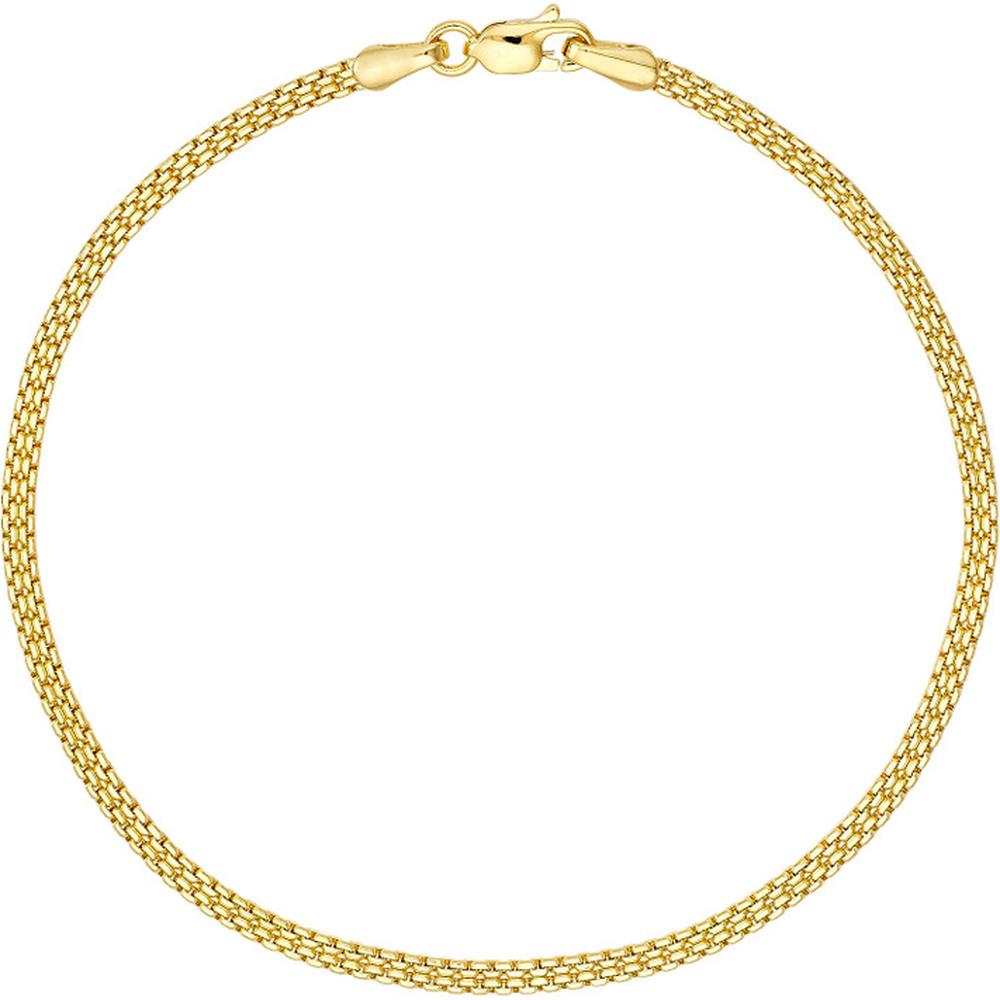 Olas d'Oro - 14K Yellow Gold 2.50mm Diamond-Cut Box Bismarck Bracelet