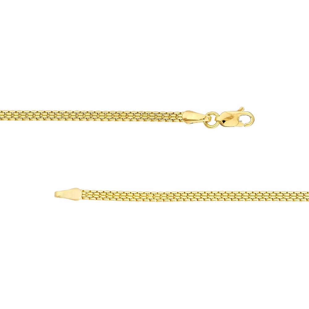 Olas d'Oro - 14K Yellow Gold 2.50mm Diamond-Cut Box Bismarck Bracelet