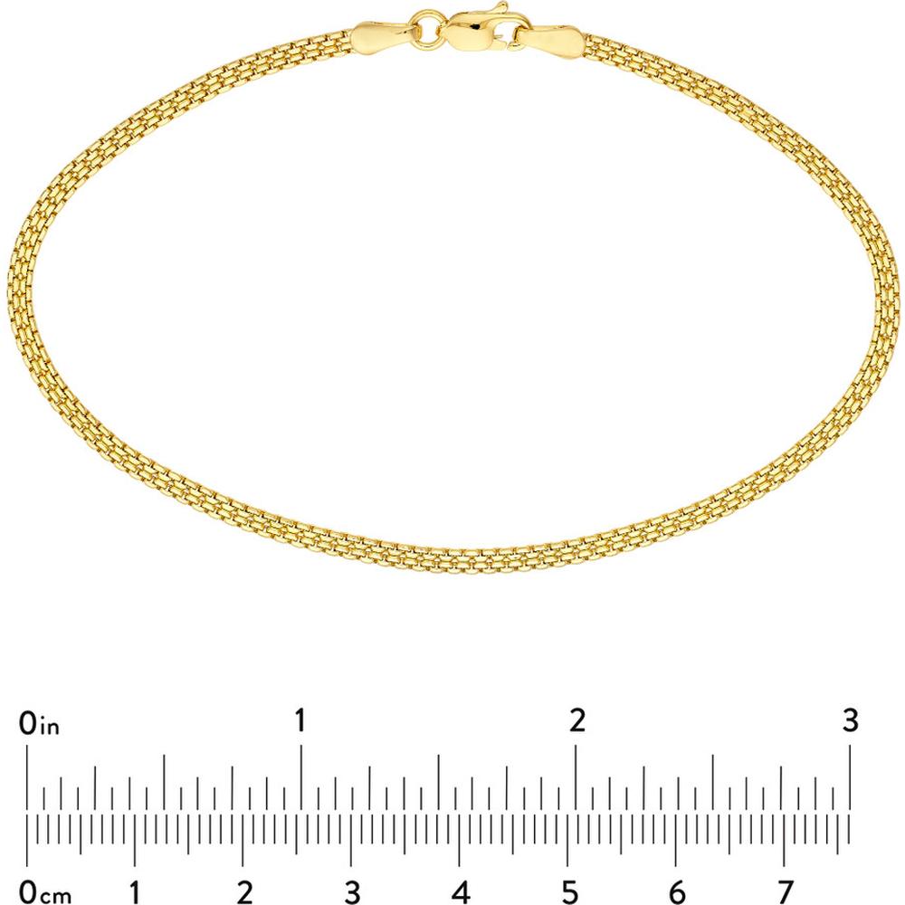 Olas d'Oro - 14K Yellow Gold 2.50mm Diamond-Cut Box Bismarck Bracelet